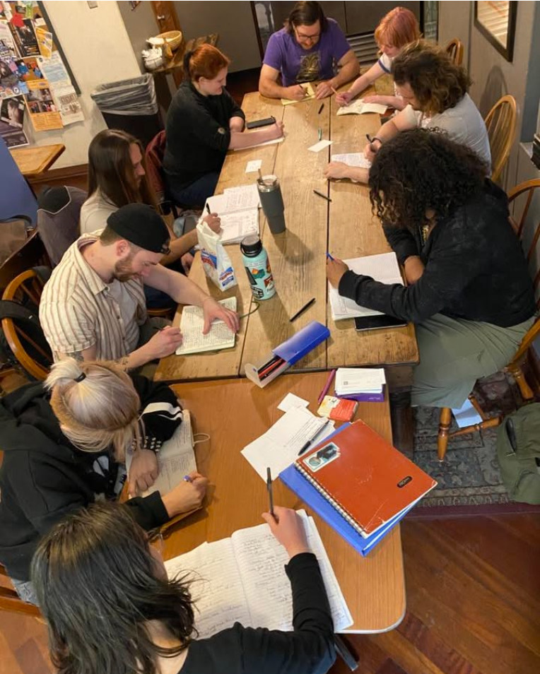 The Delmar Loop Writers Group in spring 2025